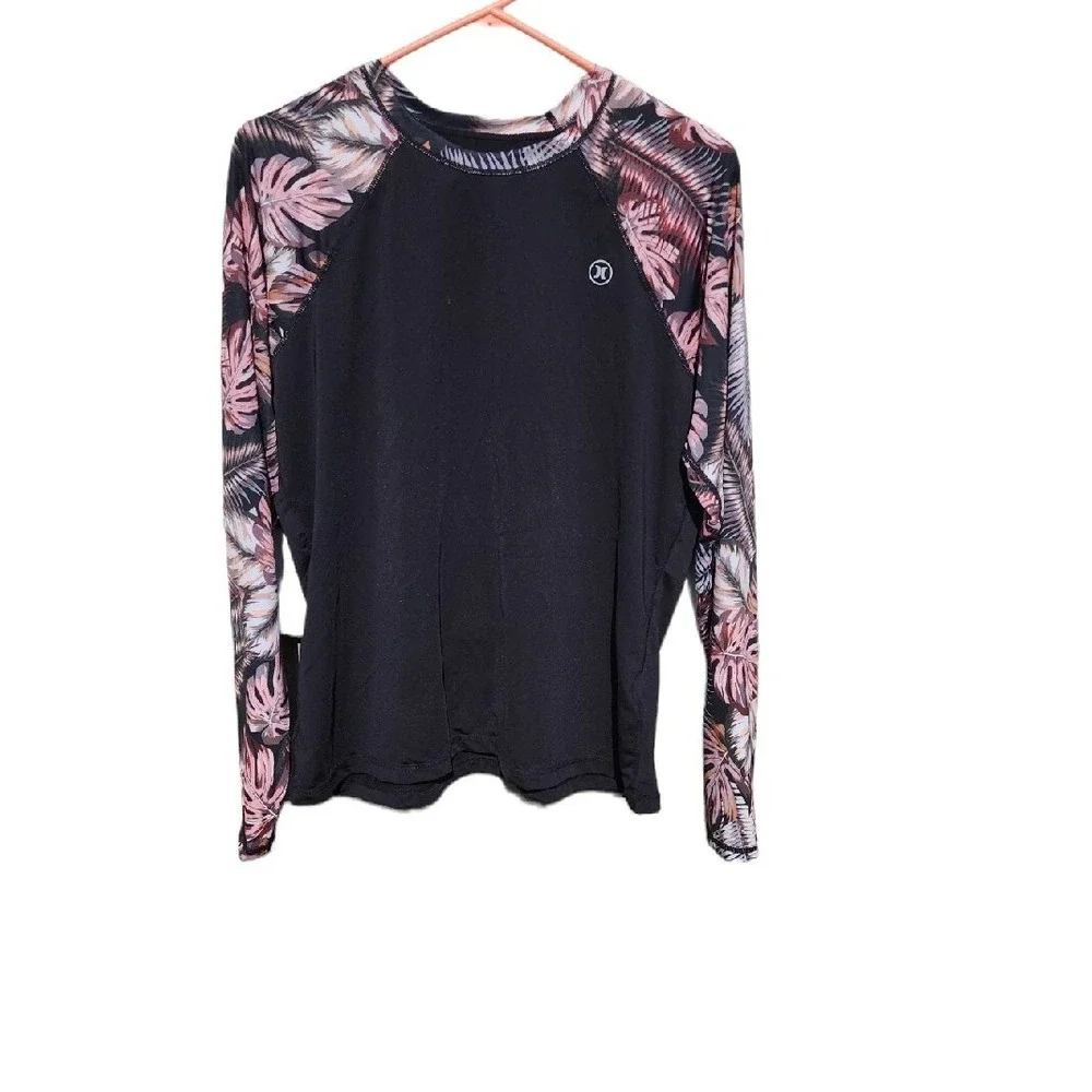 Hurley Womens‎ One Piece Swim Suit Scatter Palm Print UPF 50+ With Top Size XXL